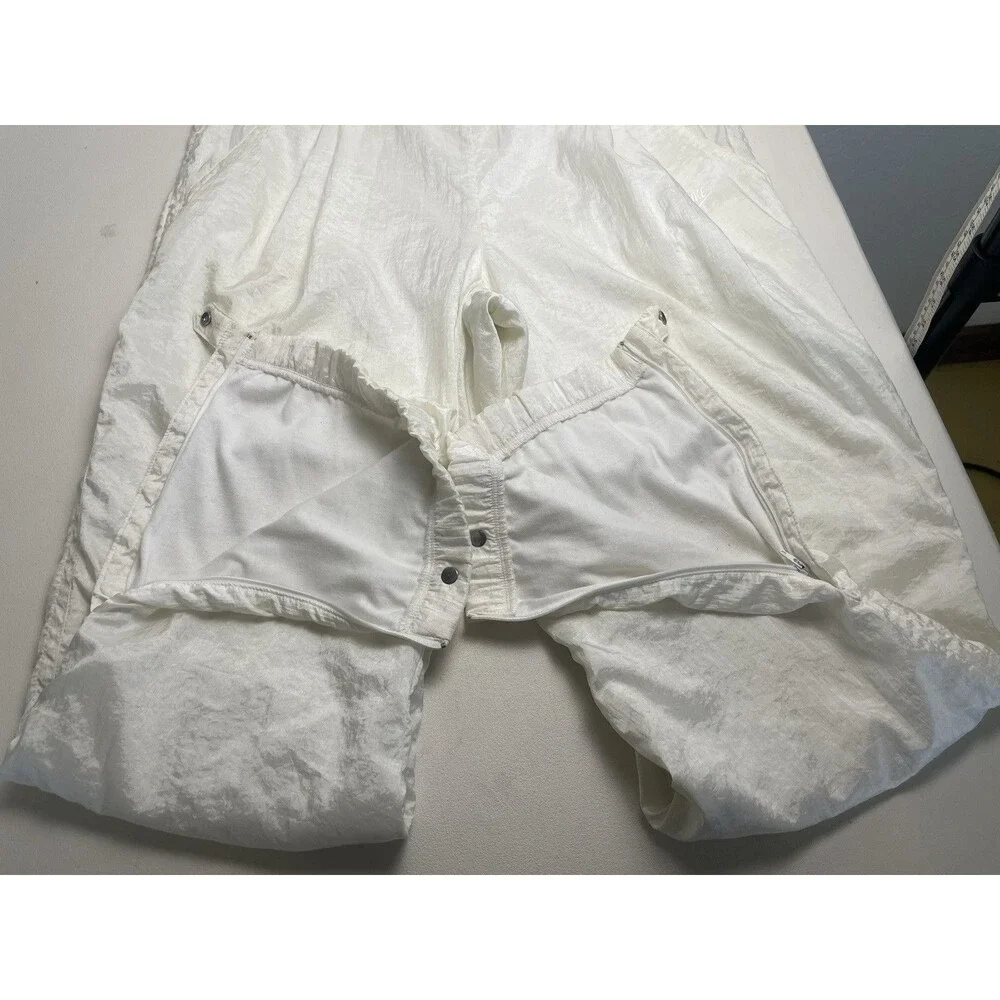 VTG NIKE white Tag Made In USA white Athletic Windbreaker Pants Zip Ankle Size M